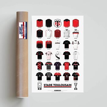 RUGBY | Stade Toulousain Maillots Historiques - 40 x 60 cm 4