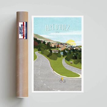 CYCLISME l Affiche Alpe d'Huez Vélo - 30 x 40 cm 3