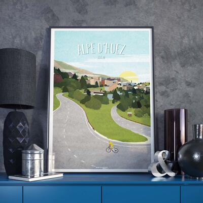 CYCLISME l Affiche Alpe d'Huez Vélo - 40 x 60 cm