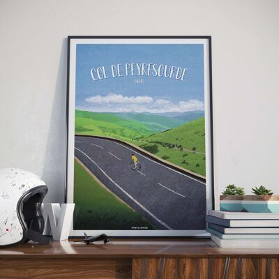 CYCLISME l Affiche Col de Peyresourde - 40 x 60 cm