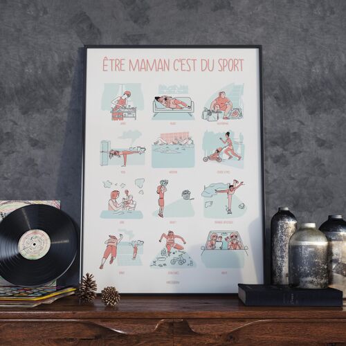 Affiche SUPER MAMAN | Être Maman c'est du Sport