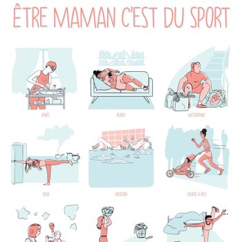 Affiche SUPER MAMAN | Être Maman c'est du Sport 4