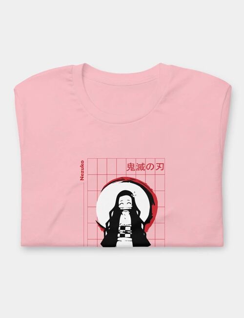 Camiseta Unisex Nezuko Grid_Rosa