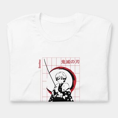 T-Shirt Zenitsu Grid Unisex_Bianco