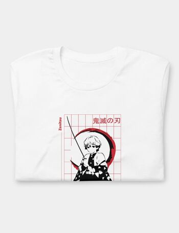 Zenitsu Grid T-shirt unisexe_Gris 1