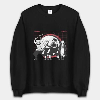 Demon Slayer Grid Sweatshirt_Black