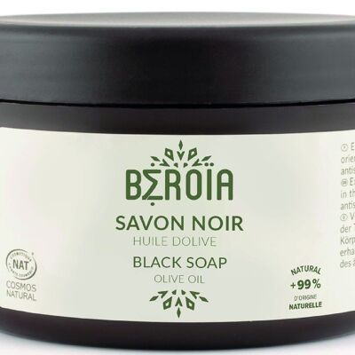 Unscented black soap with olive oil