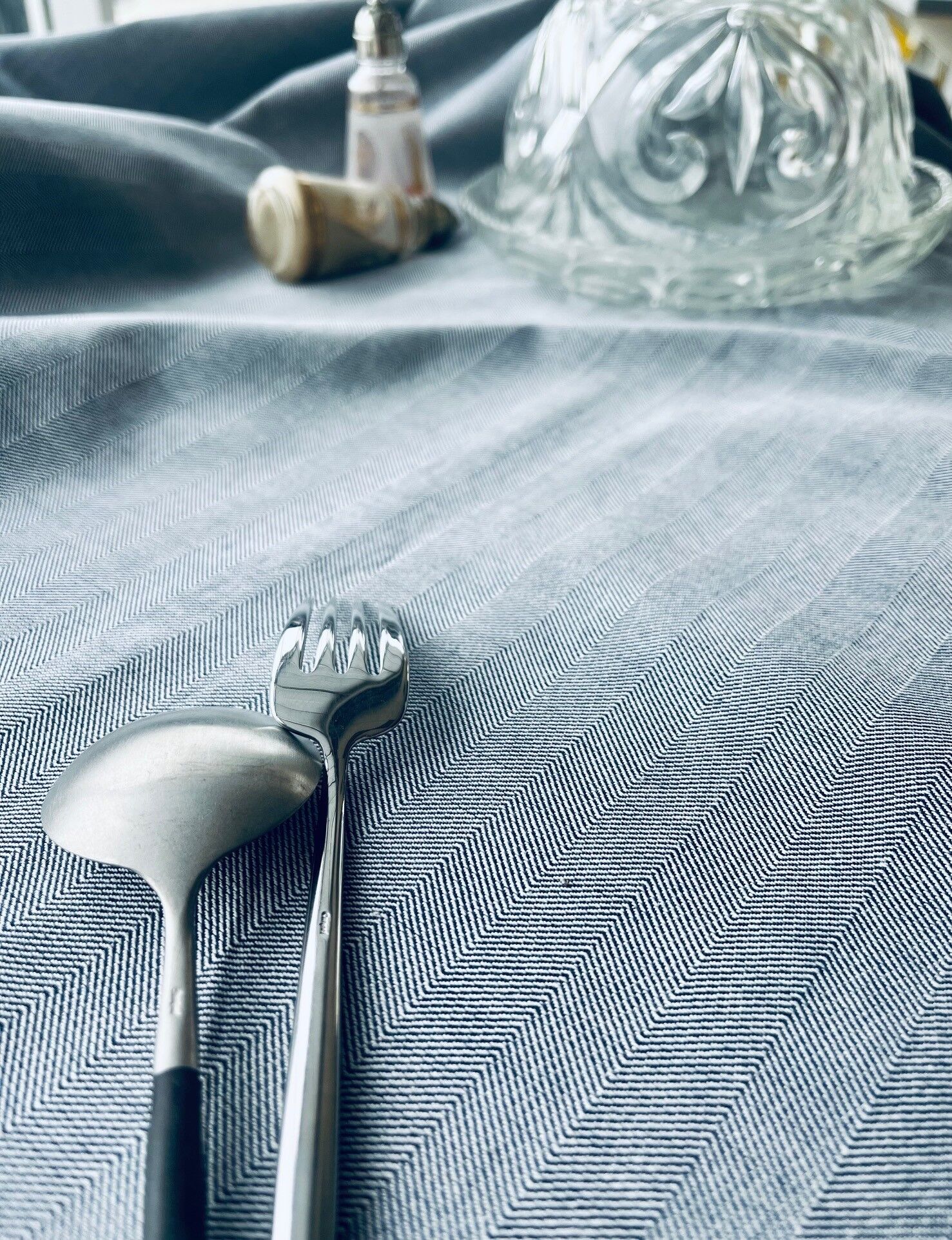 Torchon POULE AU POT - chevron - 100 % coton