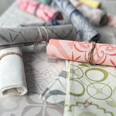 CEMENT TILE JACQUARD buttonhole towel - 100% COTTON