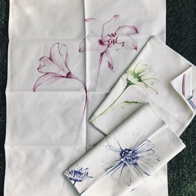 FINE FLOWER tea towel - 100% cotton