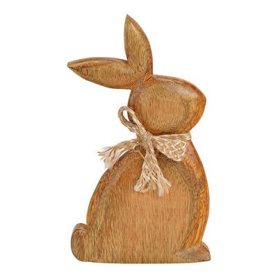 Aufsteller Hase aus Mangoholz Braun (B/H/T) 11x20x2cm