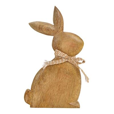 Aufsteller Hase aus Mangoholz Braun (B/H/T) 14x25x2cm