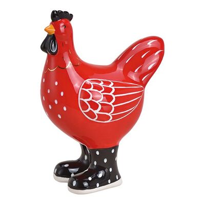 Huhn aus Keramik Rot (B/H/T) 13x17x8cm