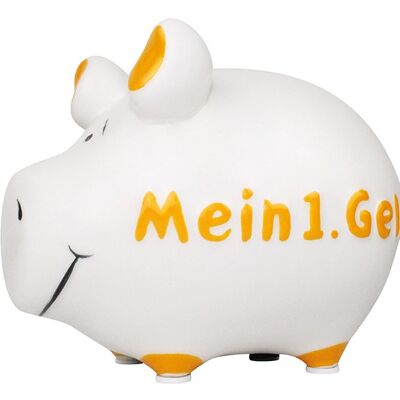 Spardose KCG Kleinschwein, Mein 1. Geld, aus Keramik, Art. 100841 (B/H/T) 12,5x9x9 cm
