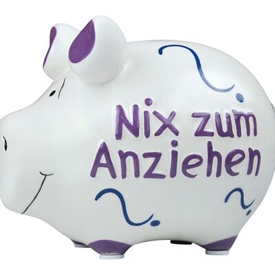 Spardose KCG Kleinschwein, Nix zum Anziehen, aus Keramik, Art. 101485 (B/H/T) 12,5x9x9 cm
