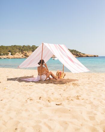 Auvent Beach Shelter 329 x 180 cm, protection de tente de plage UPF30+ rose 6