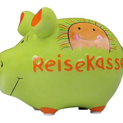 Spardose KCG Kleinschwein, Reisekasse, aus Keramik, Art. 101484 (B/H/T) 12,5x9x9 cm