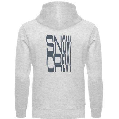 Sweat à capuche "snow crew" gris chiné