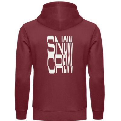 Sweat à capuche "snow crew" bordeaux