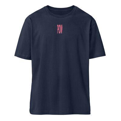 T-Shirt "POW" marine française - oversize