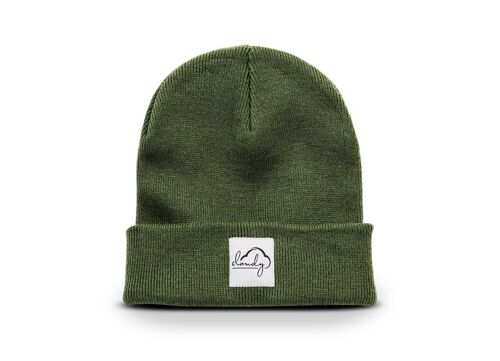 Beanie "cloudy" olive green