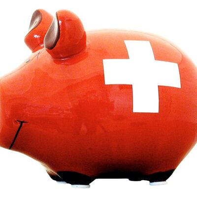 Spardose KCG Kleinschwein, Swiss Bank, aus Keramik, Art. 100569 (B/H/T) 12,5x9x9 cm