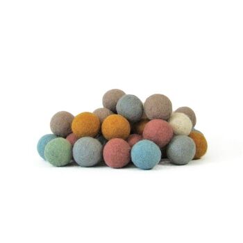 Balles 3,5 cm en laine feutrée Earth - set de 49 - PAPOOSE TOYS