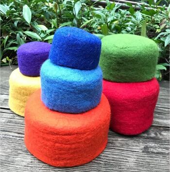 Bols en laine feutrée Rainbow - set de 7 - PAPOOSE TOYS 3