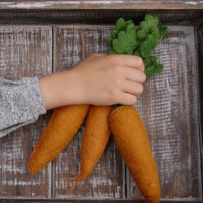 Verduras de lana de fieltro - 3 zanahorias - PAPOOSE TOYS
