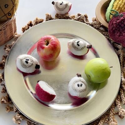 Felted wool fruit - 6 apple wedges - PAPOOSE TOYS