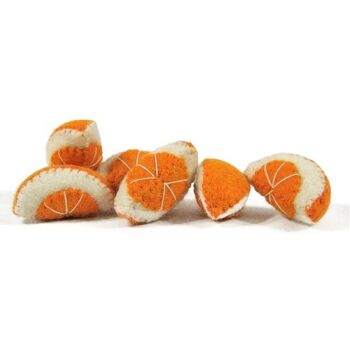 Fruit en laine feutrée - 6 quartiers d'orange - PAPOOSE TOYS