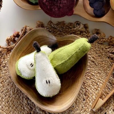 Felted wool fruits - 3 pears - PAPOOSE TOYS