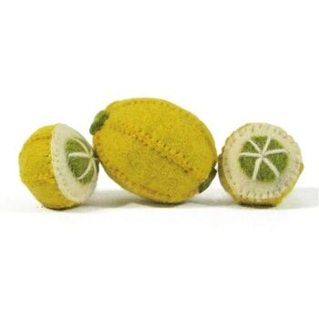 Fruits en laine feutrée - 3 citrons - PAPOOSE TOYS 3