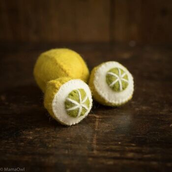 Fruits en laine feutrée - 3 citrons - PAPOOSE TOYS 2