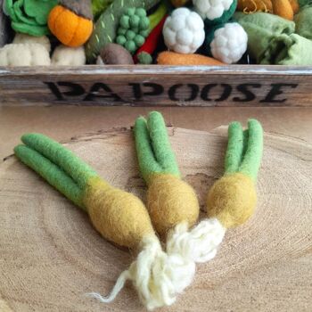 Mini légumes en laine feutrée - 3 oignons - PAPOOSE TOYS 1