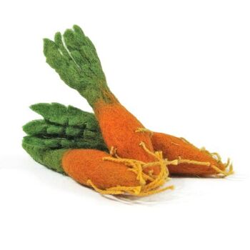 Mini légumes en laine feutrée - 3 carottes - PAPOOSE TOYS 3