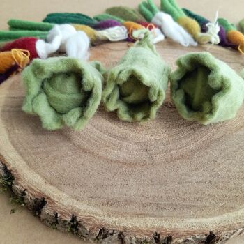 Mini légumes en laine feutrée - 3 choux - PAPOOSE TOYS 2