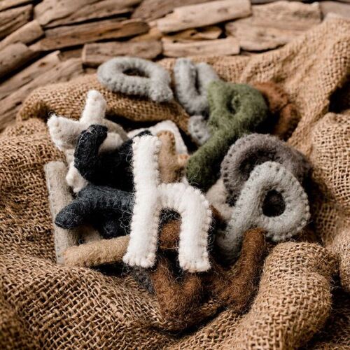 Alphabet en laine feutrée - les minuscules - PAPOOSE TOYS