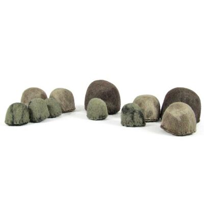 Mondo dei dinosauri in feltro di lana - 10 rocce - PAPOOSE TOYS