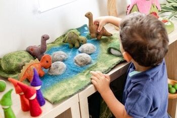 Monde des Dinosaures en laine feutrée - 5 petits dinosaures - PAPOOSE TOYS 2