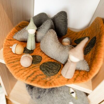 Felted Wool Dinosaur World - 3 Mountains - PAPOOSE TOYS
