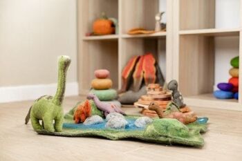 Monde des Dinosaures en laine feutrée - Tapis paysage - PAPOOSE TOYS 3