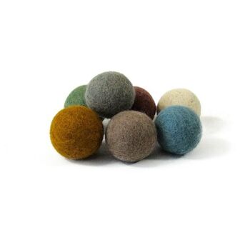 Balles 3,5 cm en laine feutrée Earth - set de 7 - PAPOOSE TOYS 2