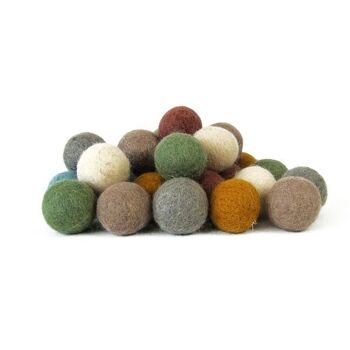 Balles 3,5 cm en laine feutrée Earth - set de 28 - PAPOOSE TOYS 2