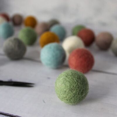 Earth 3.5 cm felted wool balls - set of 28 - PAPOOSE TOYS