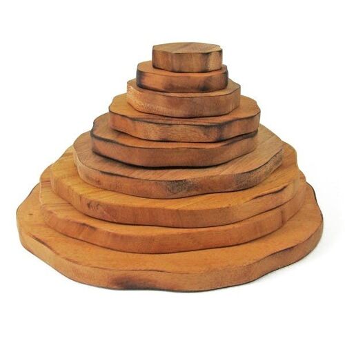 Pyramide empilable en bois - 9 pièces - PAPOOSE TOYS