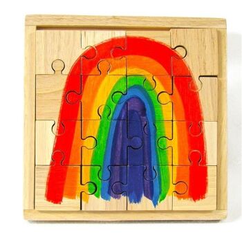 Puzzle en bois Rainbow 16 pièces - PAPOOSE TOYS 1