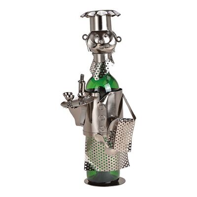 Flaschenhalter für Weinflasche Kellner aus Metall Schwarz (B/H/T) 17x25x12cm