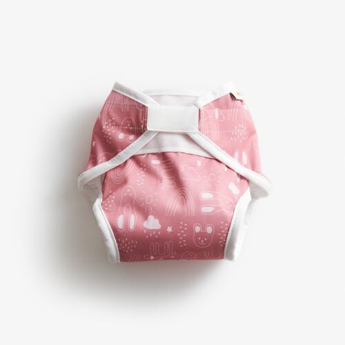 Diaper Cover Rusty Pink Teddy