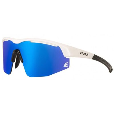Sprint EASSUN Sunglasses, CAT 3 Solar and Blue REVO Lens and Adjustable, Shiny White Frame